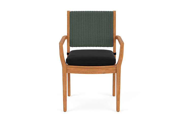 Lloyd Flanders Teak Loom Back Dining Armchair