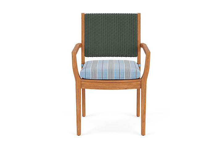 Lloyd Flanders Teak Loom Back Dining Armchair