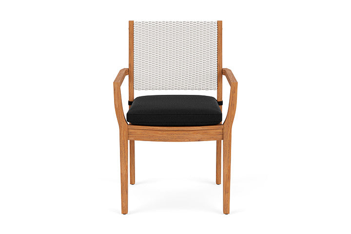 Lloyd Flanders Teak Loom Back Dining Armchair