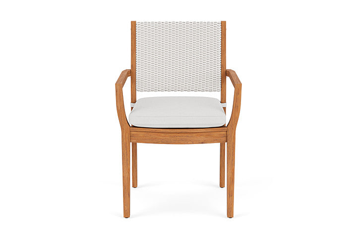 Lloyd Flanders Teak Loom Back Dining Armchair