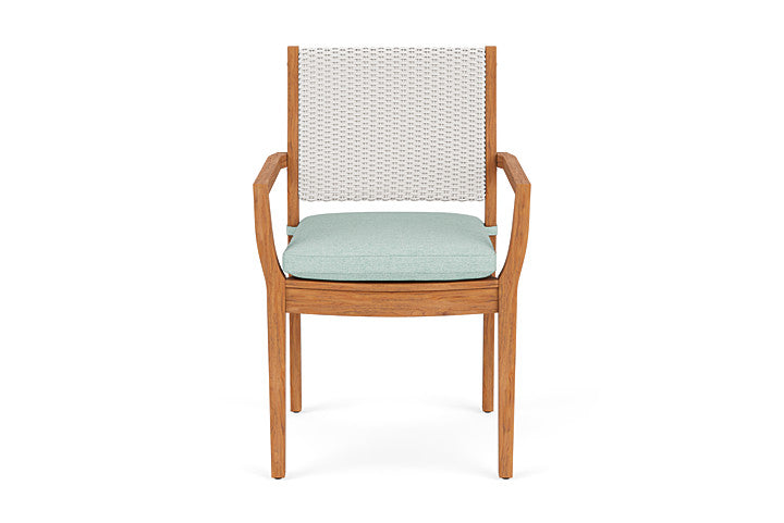 Lloyd Flanders Teak Loom Back Dining Armchair