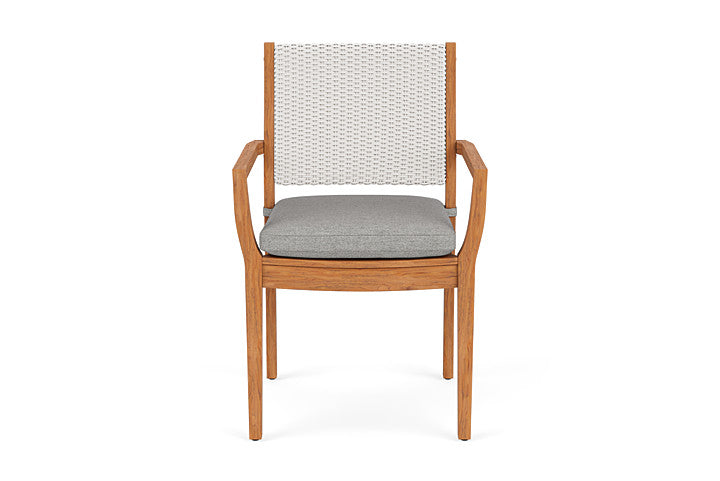 Lloyd Flanders Teak Loom Back Dining Armchair