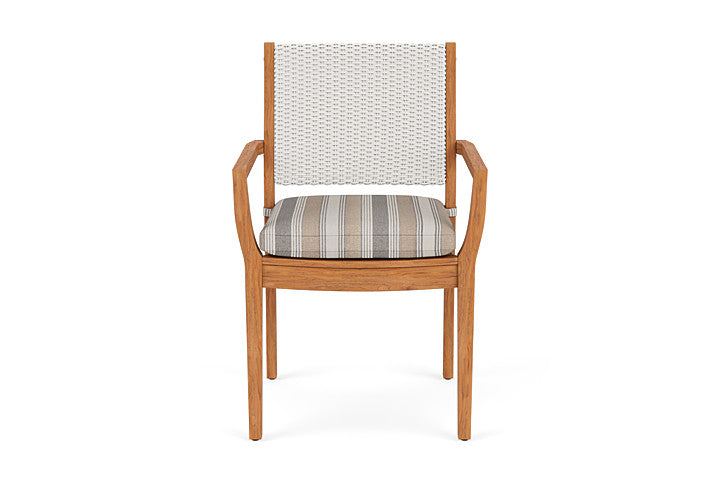 Lloyd Flanders Teak Loom Back Dining Armchair