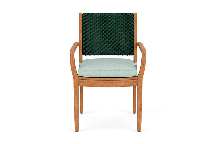 Lloyd Flanders Teak Loom Back Dining Armchair
