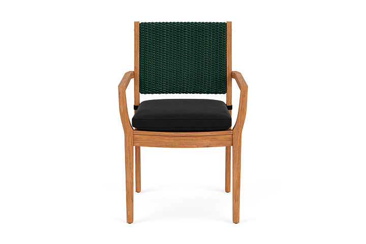 Lloyd Flanders Teak Loom Back Dining Armchair