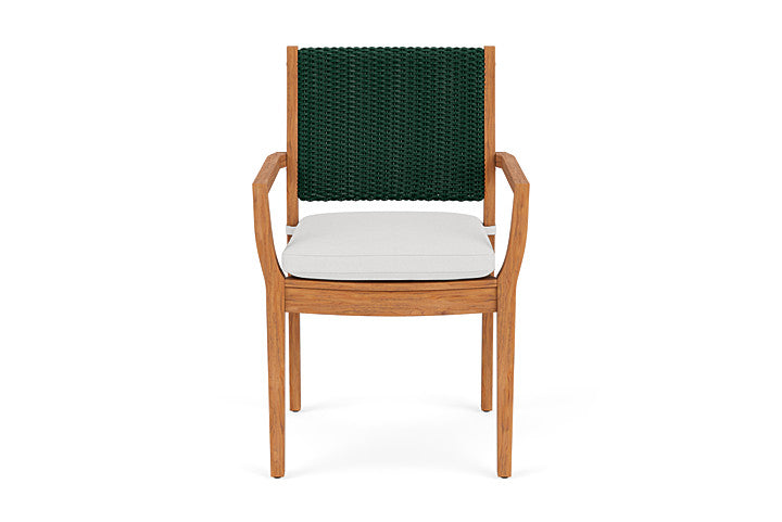 Lloyd Flanders Teak Loom Back Dining Armchair