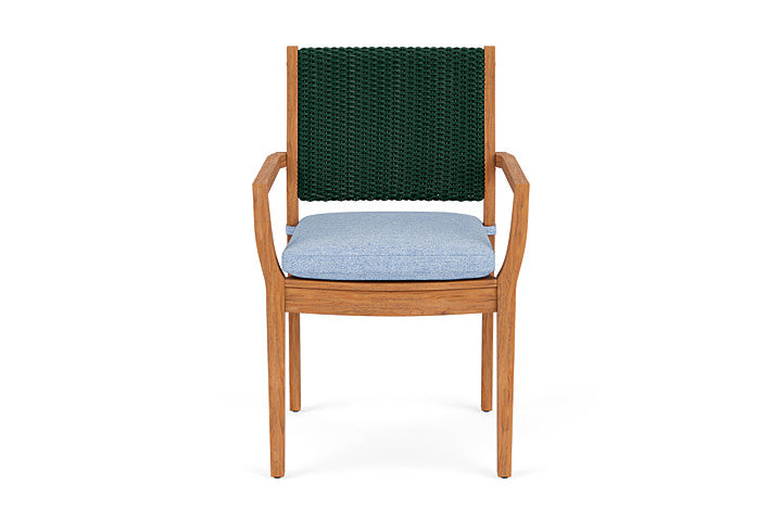 Lloyd Flanders Teak Loom Back Dining Armchair