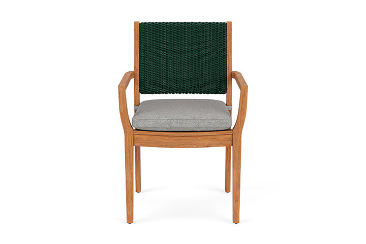 Lloyd Flanders Teak Loom Back Dining Armchair