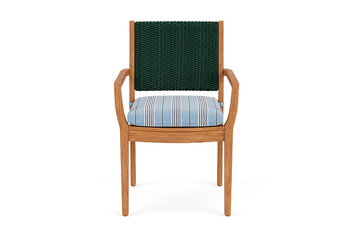 Lloyd Flanders Teak Loom Back Dining Armchair
