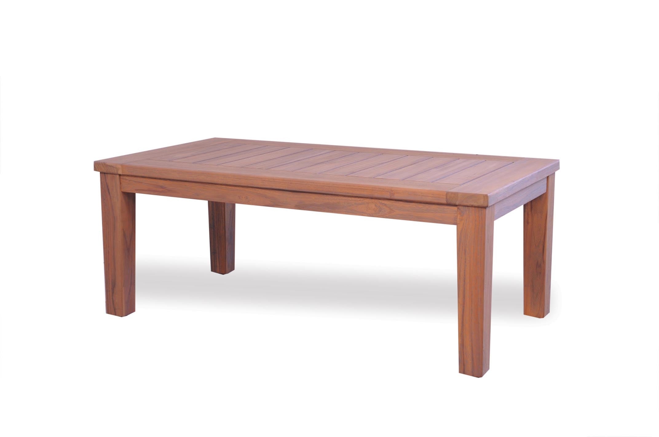 Lloyd Flanders Teak 45" Rectangular Tapered Leg Cocktail Table in Antique Gray Finish