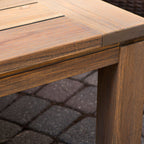 Lloyd Flanders Teak 63-84" Butterfly Leaf Umbrella Dining Table in Antique Gray Finish