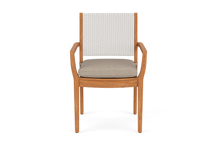 Lloyd Flanders Teak Loom Back Dining Armchair