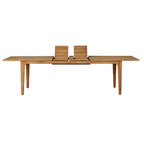 Lloyd Flanders Teak 63-84" Butterfly Leaf Umbrella Dining Table in Antique Gray Finish