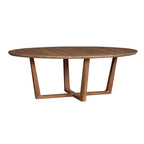 Lloyd Flanders Teak 48" Oval Sled Base Cocktail Table in Antique Gray Finish