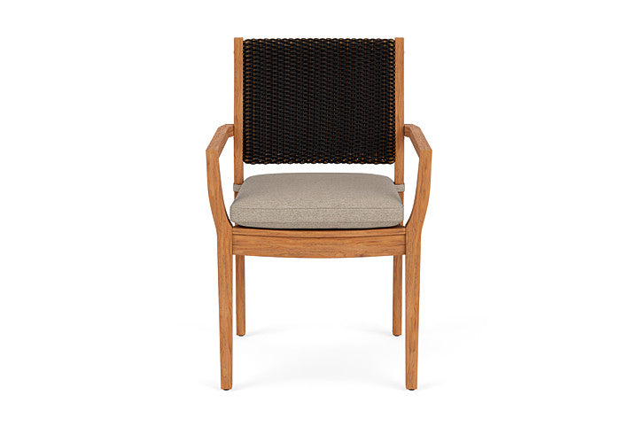 Lloyd Flanders Teak Loom Back Dining Armchair