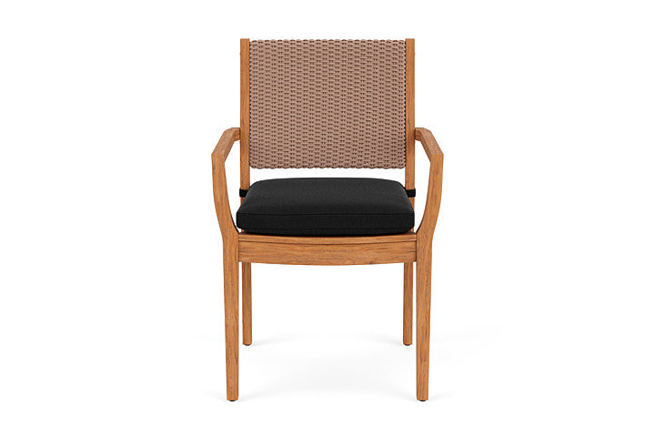 Lloyd Flanders Teak Loom Back Dining Armchair