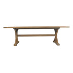Lloyd Flanders Teak 99" Rectangular Trestle Base Dining Table in Antique Gray Finish